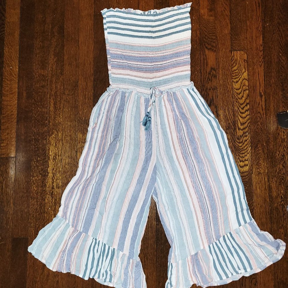 Blue Island Striped Swim Coverup - Blue, Pink, White